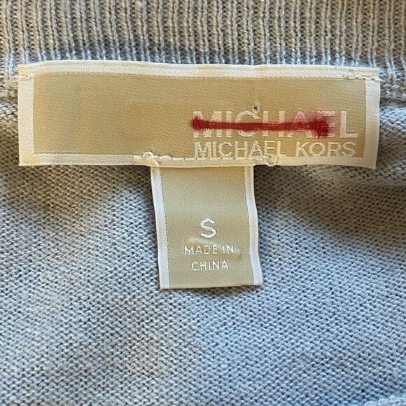 Michael Kors Light Blue Lace-Up V-Neck Sweater – Women’s Small - Picture 3 of 11